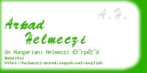 arpad helmeczi business card